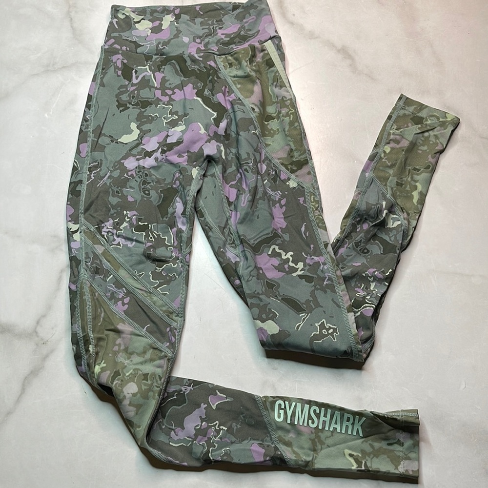 Gymshark Marble Print Leggings Size S - Picture 1 of 6